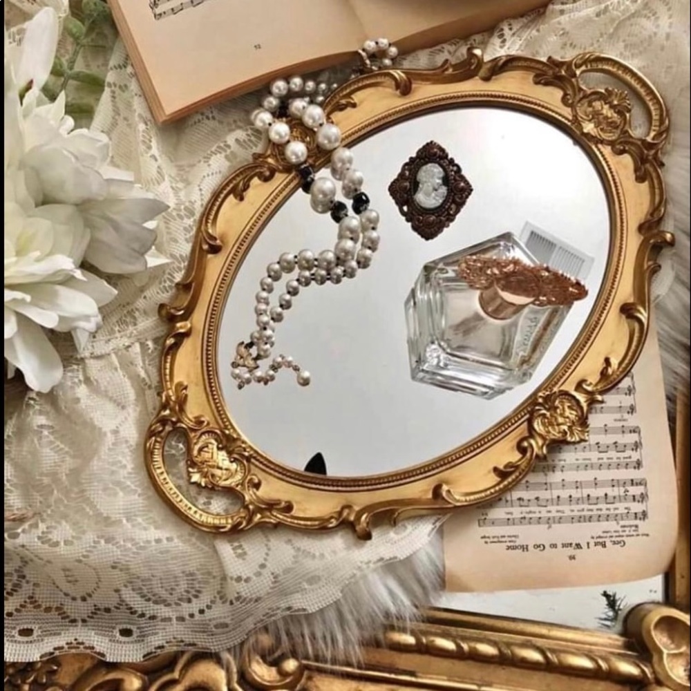 Ornate Wall Vintage Mirror/ Tray